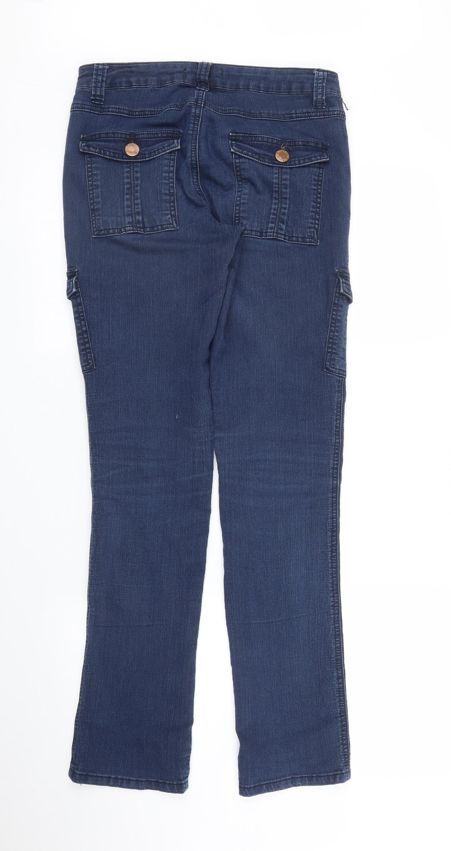 Peacocks Womens Blue  Denim Straight Jeans Size 8 L29 in