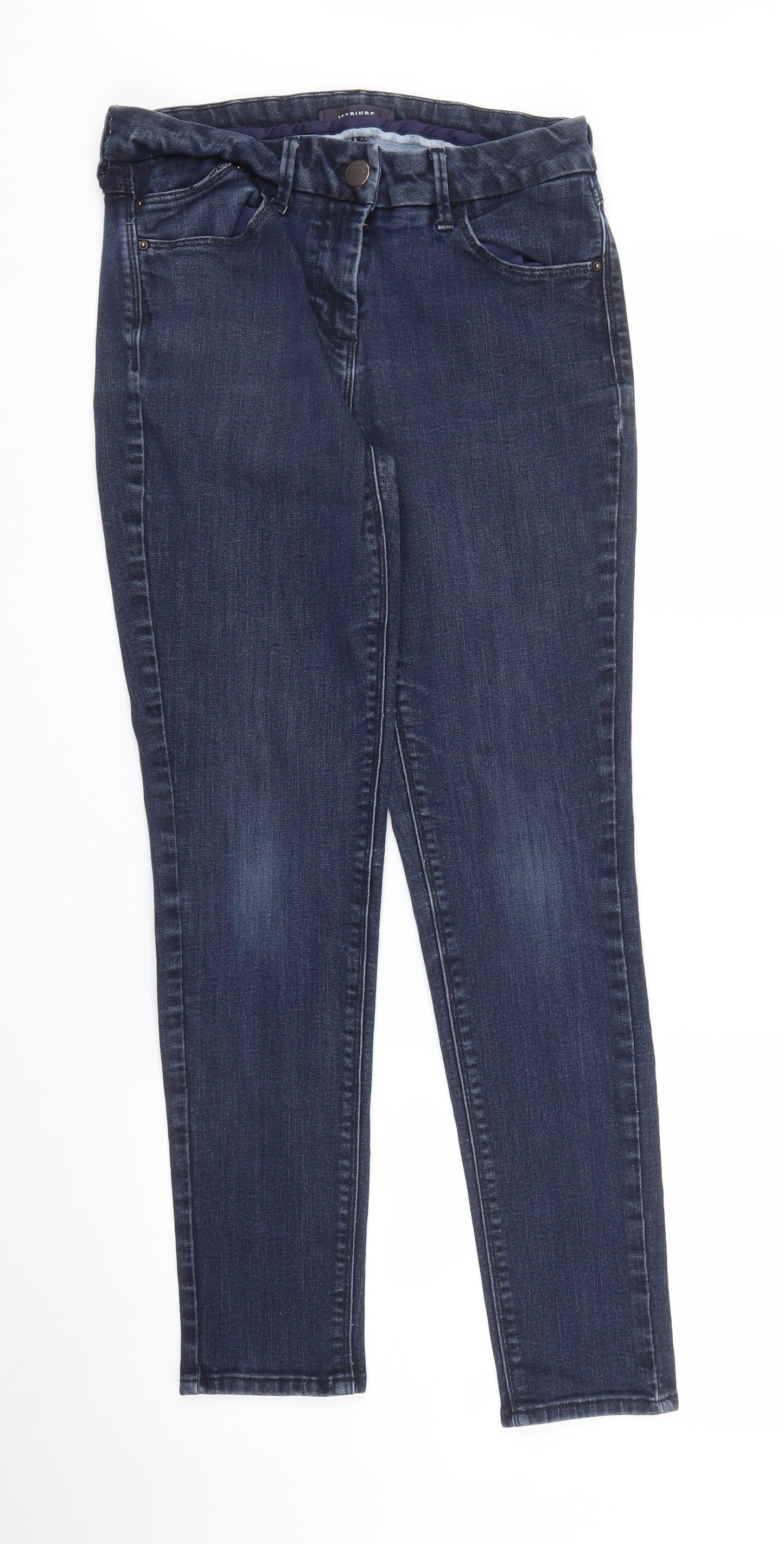 M&S Womens Blue  Denim Skinny Jeans Size 14 L27 in