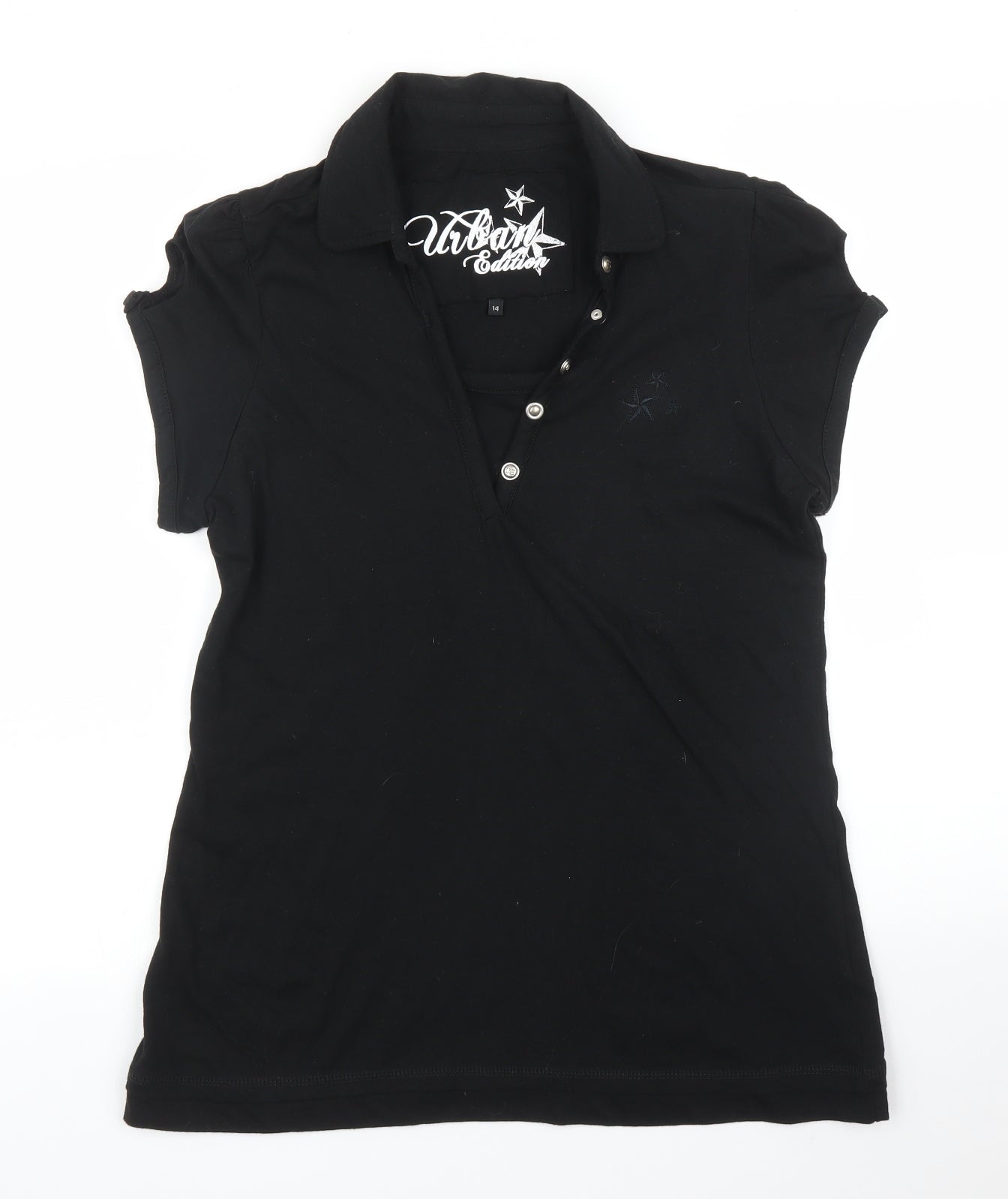 International Womens Black   Basic Polo Size 14