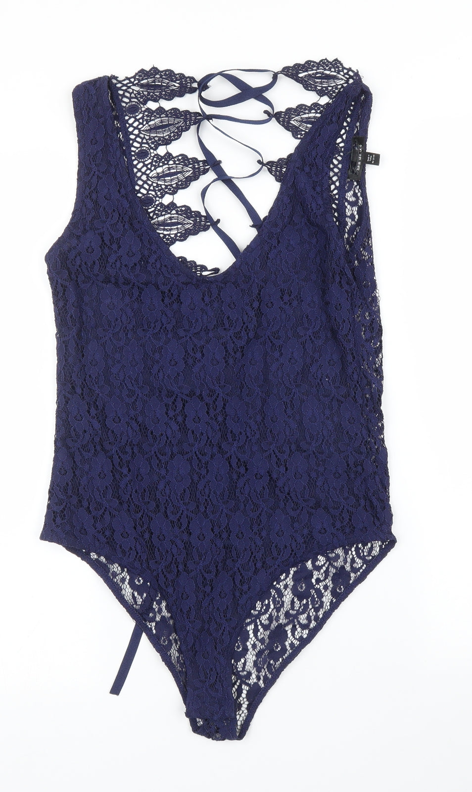 Preworn Womens Blue Floral  Leotard One-Piece Size 10