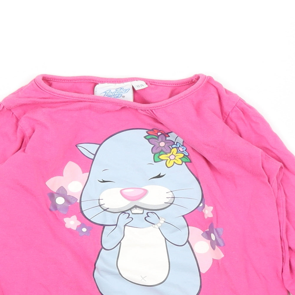 ZhuZhu Girls Pink   Basic T-Shirt Size 8 Years