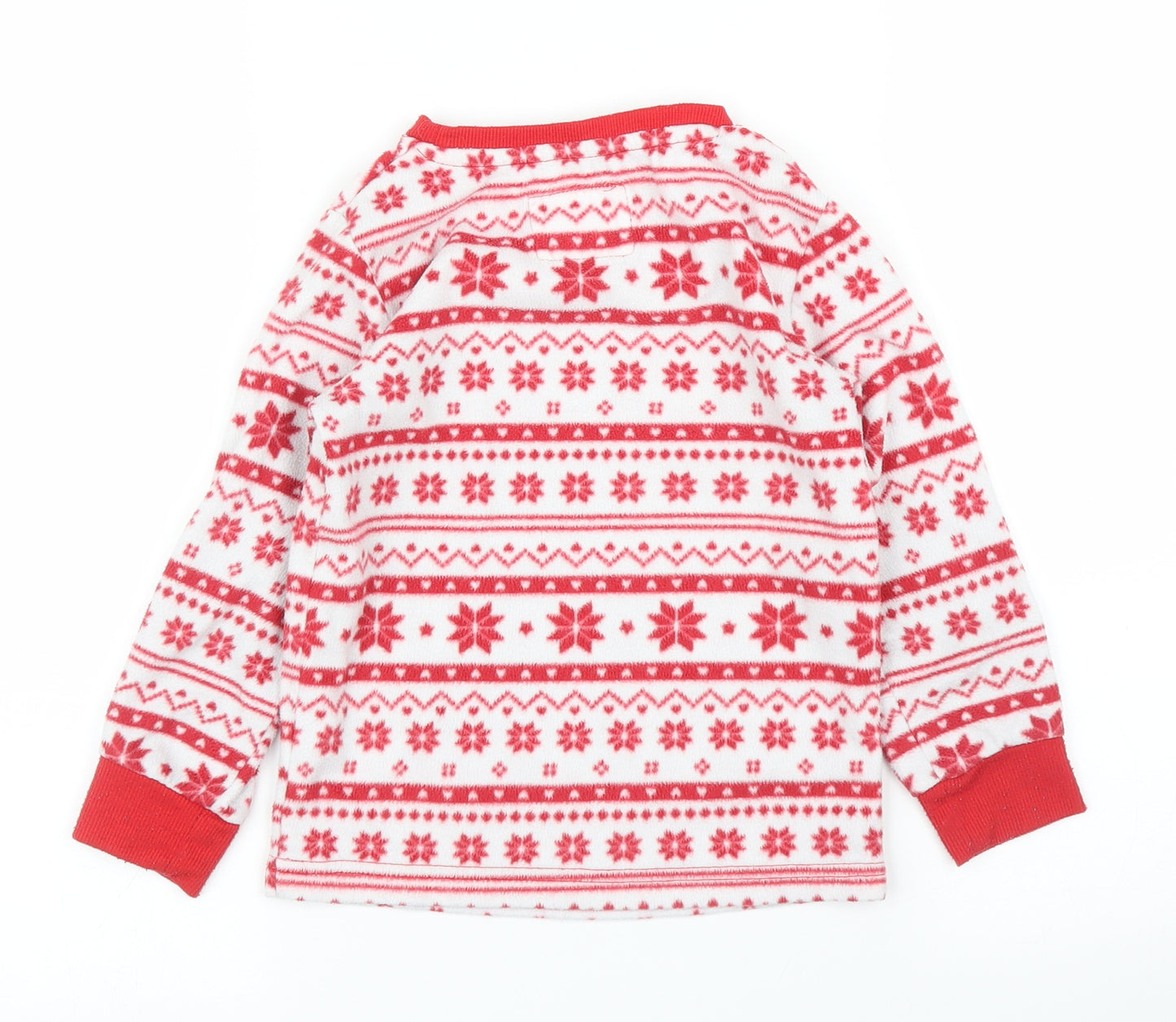 F&F Girls Red Fair Isle  Top Pyjama Top Size 4 Years