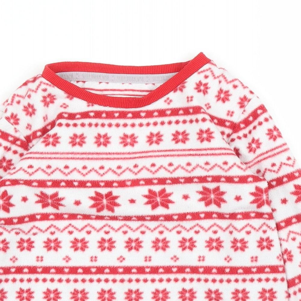 F&F Girls Red Fair Isle  Top Pyjama Top Size 4 Years