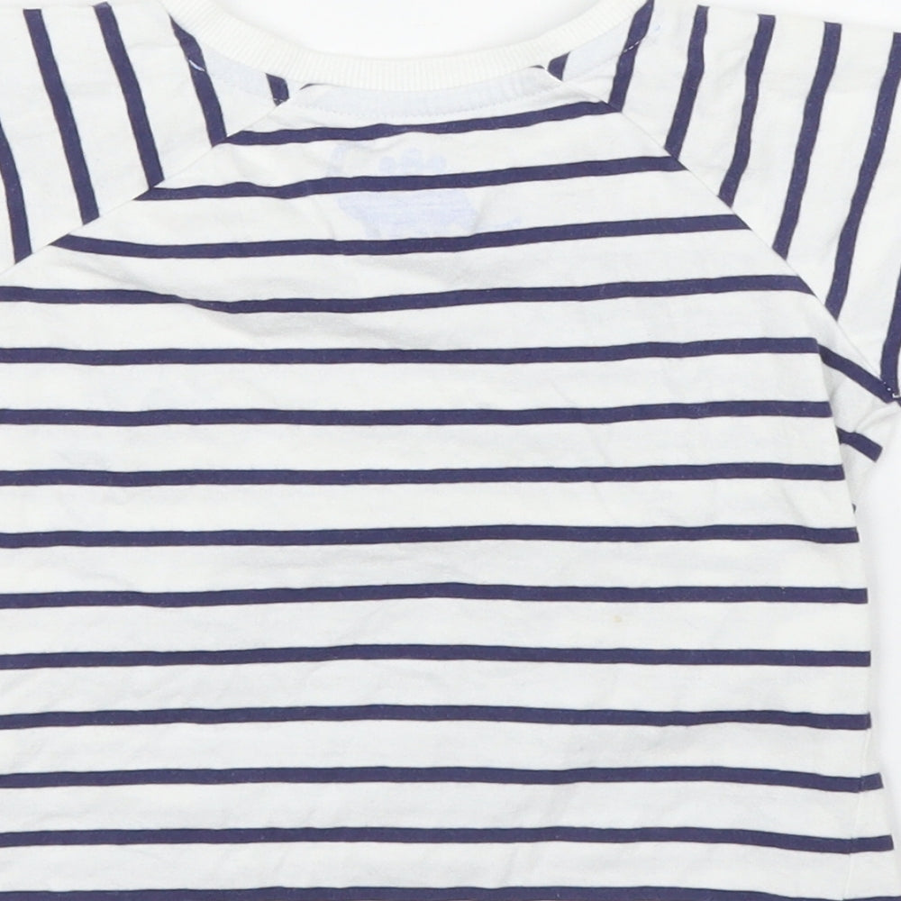 Matalan Boys White Striped  Basic T-Shirt Size 2 Years  - Dinosaur