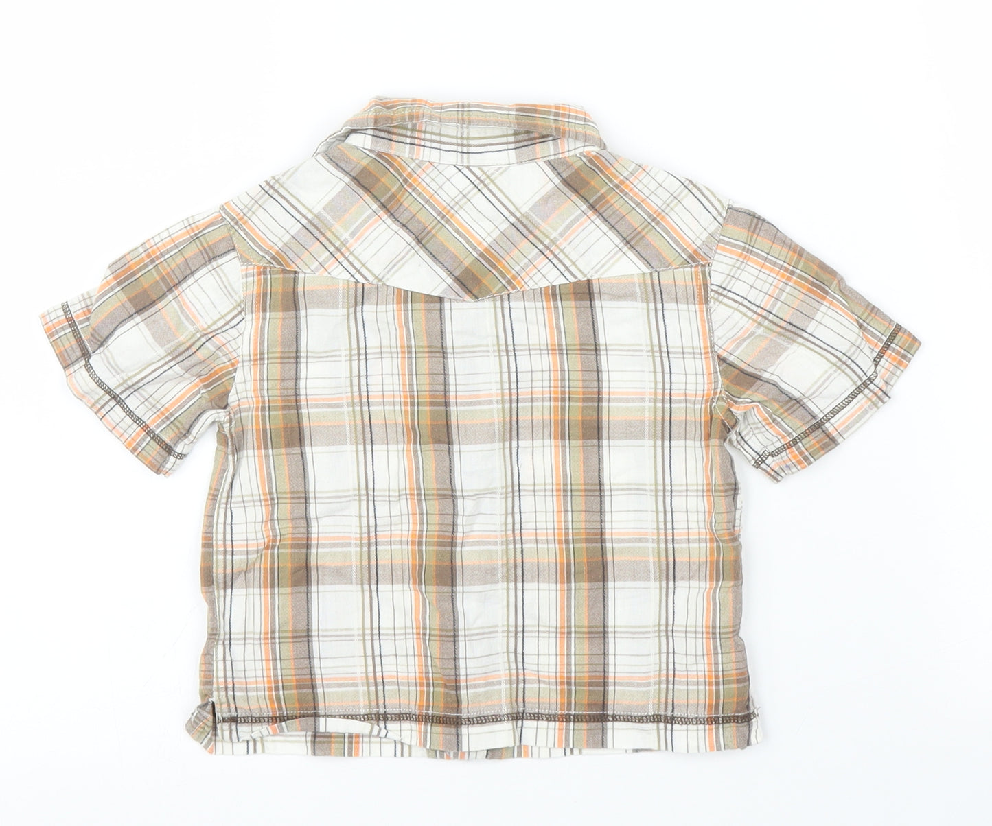 Debenhams Boys Orange Plaid  Basic Button-Up Size 2-3 Years