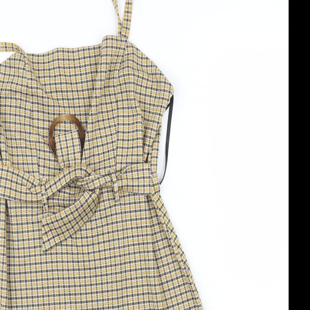 Primark Womens Yellow Plaid  A-Line  Size 10