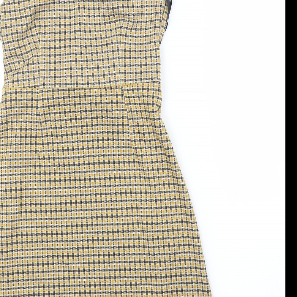 Primark Womens Yellow Plaid  A-Line  Size 10