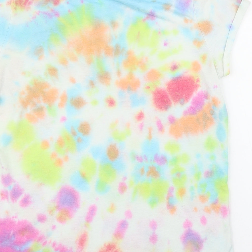 George Girls Pink   Basic T-Shirt Size 12 Years  - Tie-Dye