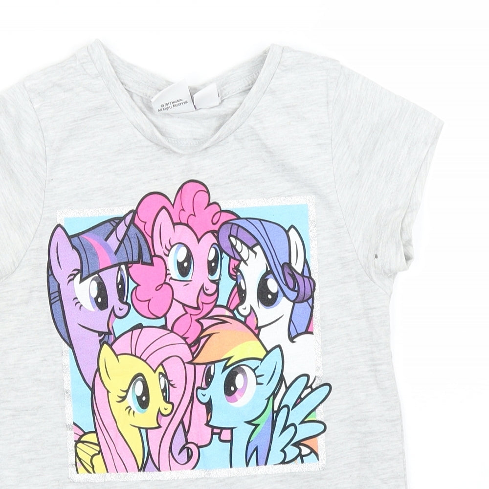 Primark Girls Grey   Basic T-Shirt Size 5 Years  - My Little Pony