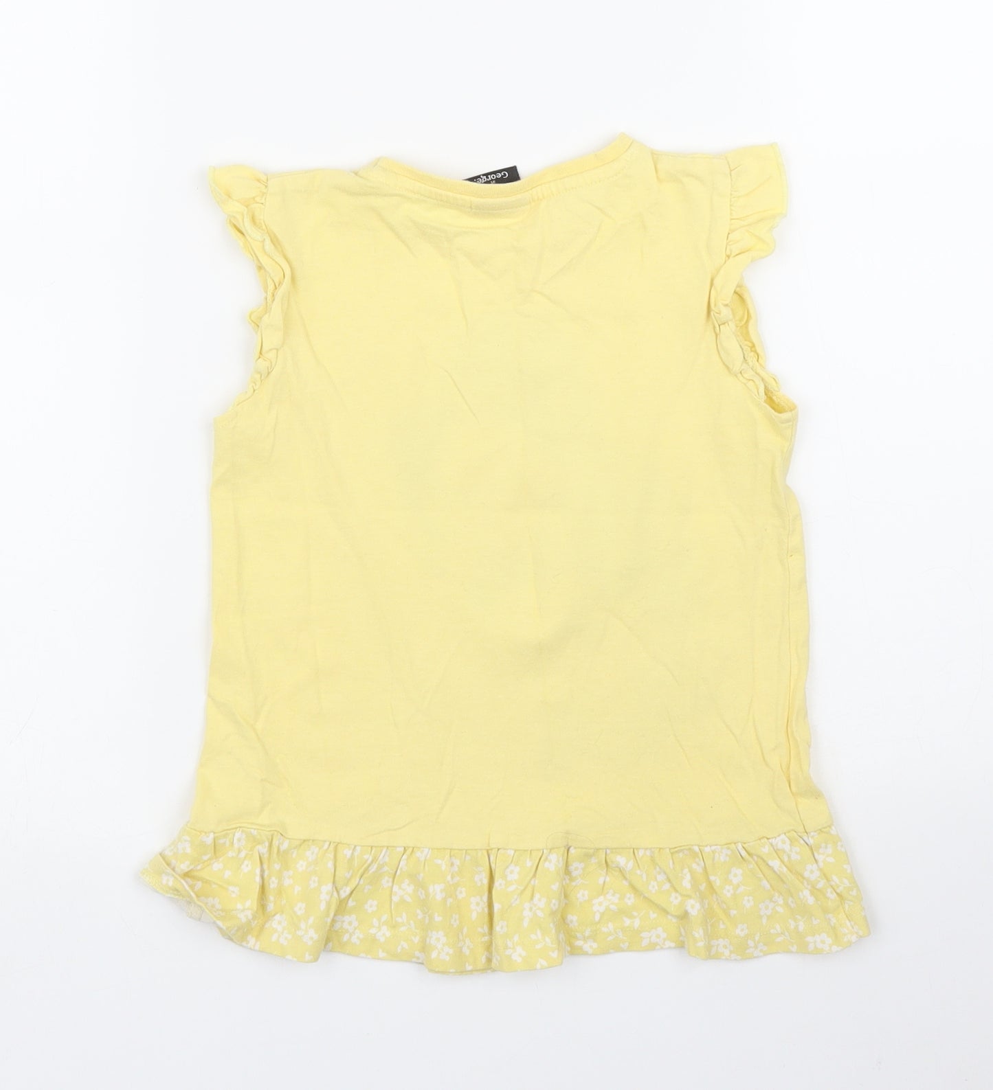George Girls Yellow   Basic Blouse Size 5 Years  - Disney, Beauty and the Beast