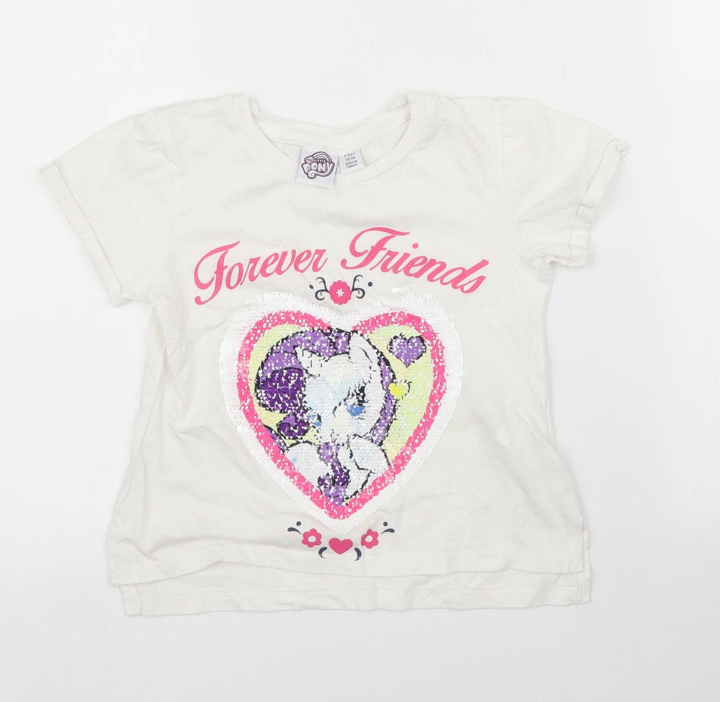 Primark Girls White   Basic T-Shirt Size 5 Years