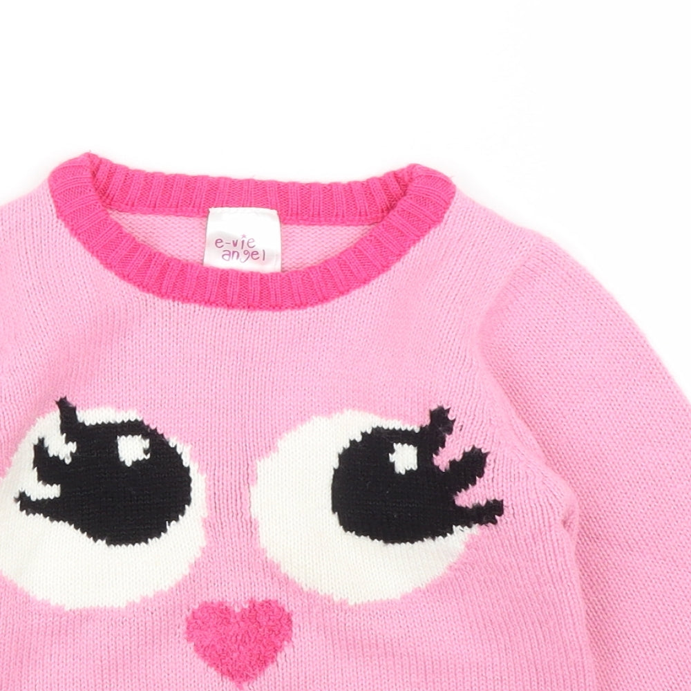Peacocks Girls Pink   Pullover Jumper Size 4 Years