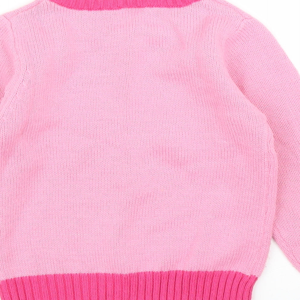 Peacocks Girls Pink   Pullover Jumper Size 4 Years