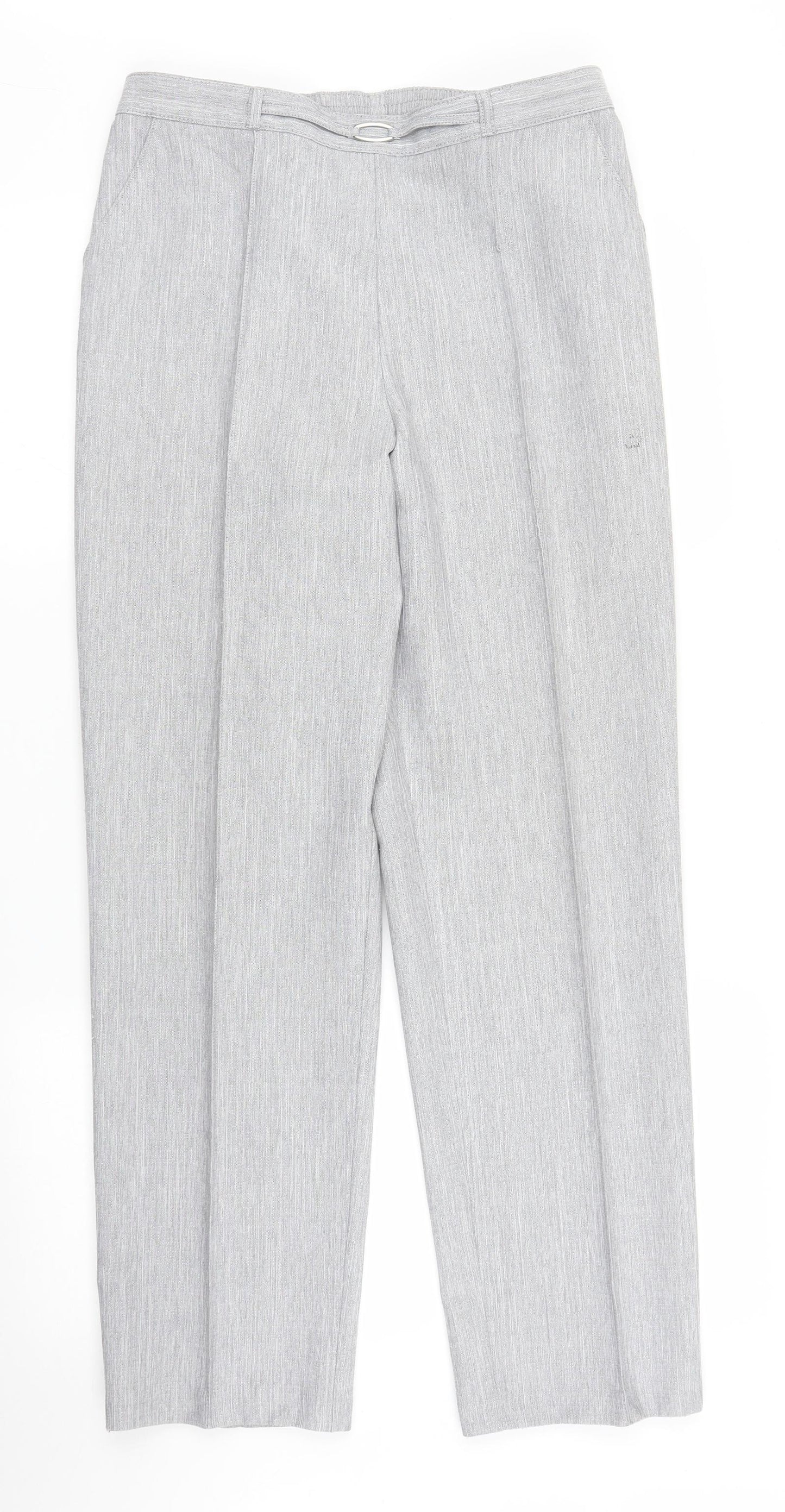 M&S Womens Grey   Trousers  Size 12 L28 in