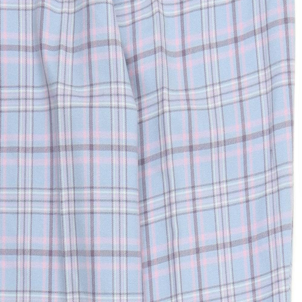 Lyle & Scott Womens Blue Plaid  Capri Trousers Size M L28 in