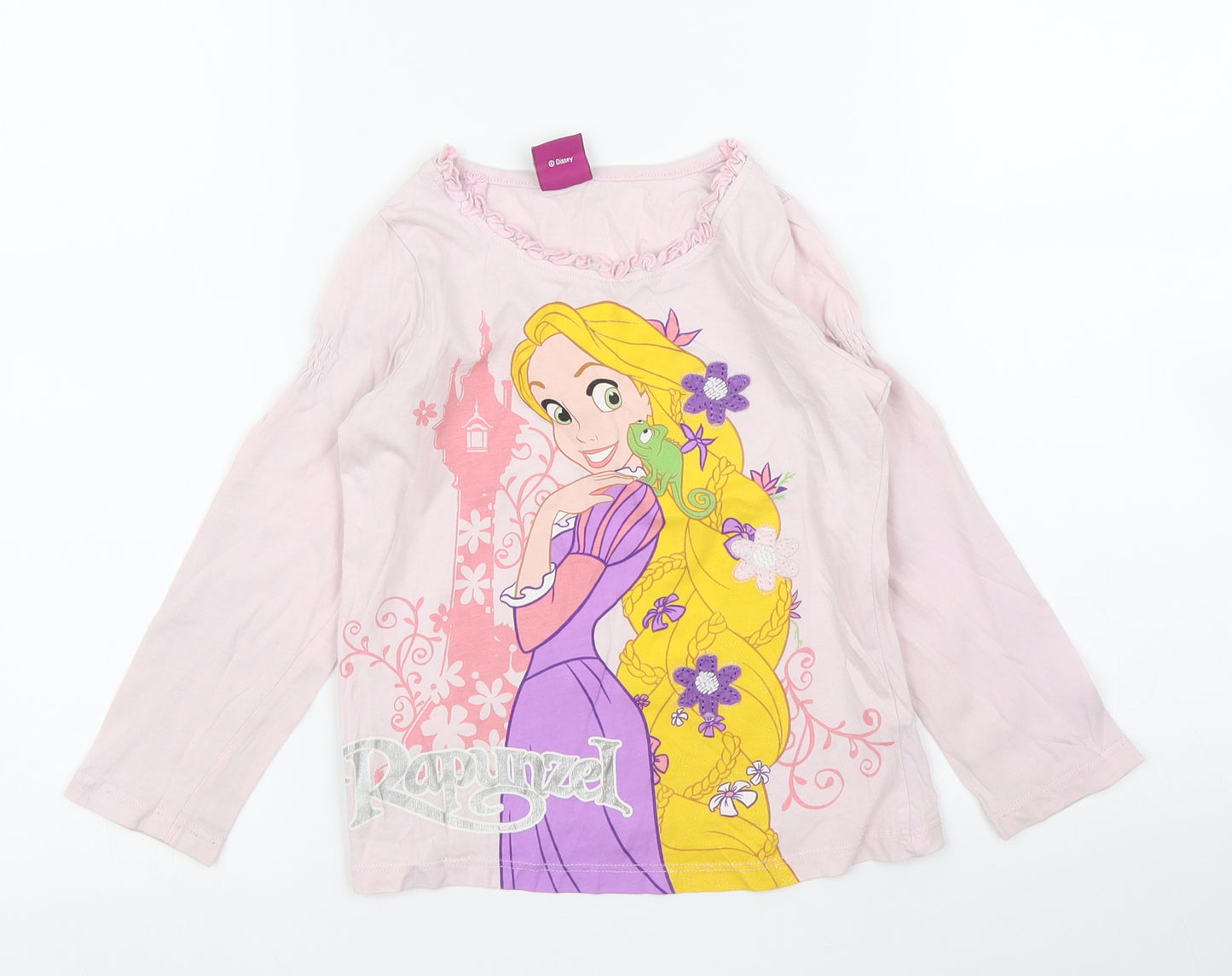 George Girls Pink   Basic T-Shirt Size 2-3 Years  - Rapunzel