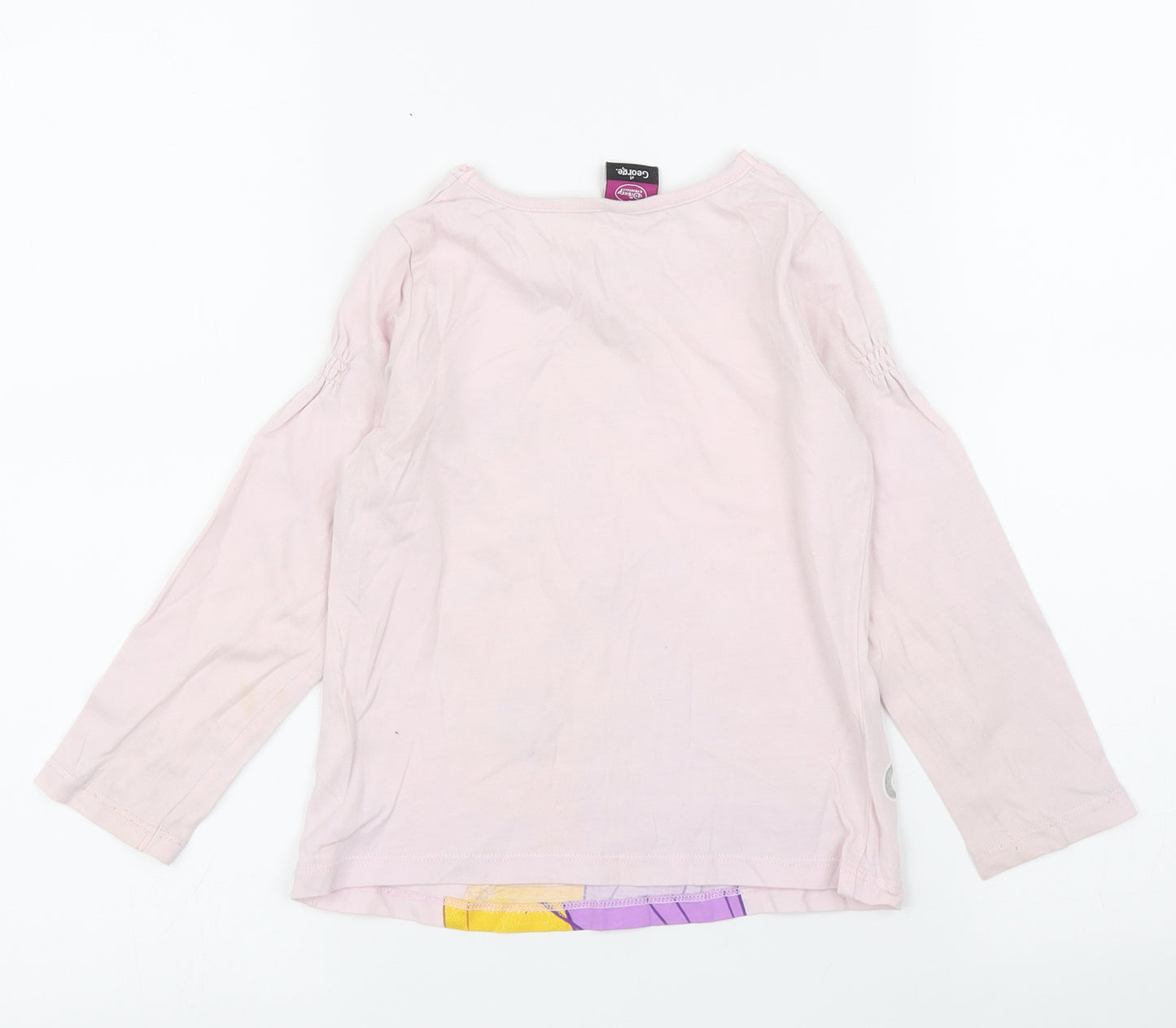 George Girls Pink   Basic T-Shirt Size 2-3 Years  - Rapunzel