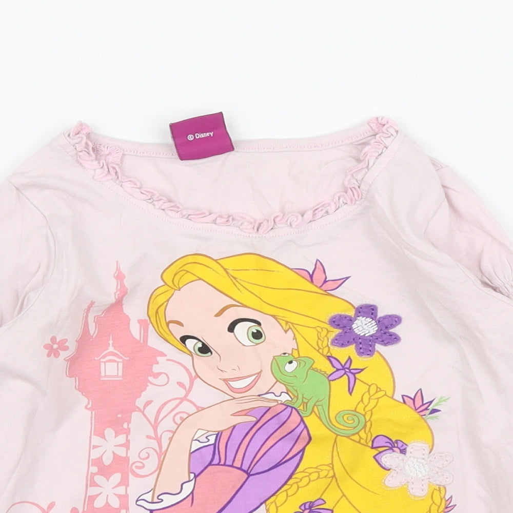 George Girls Pink   Basic T-Shirt Size 2-3 Years  - Rapunzel