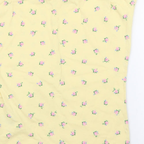 H&M Girls Yellow Floral  Basic T-Shirt Size 7 Years