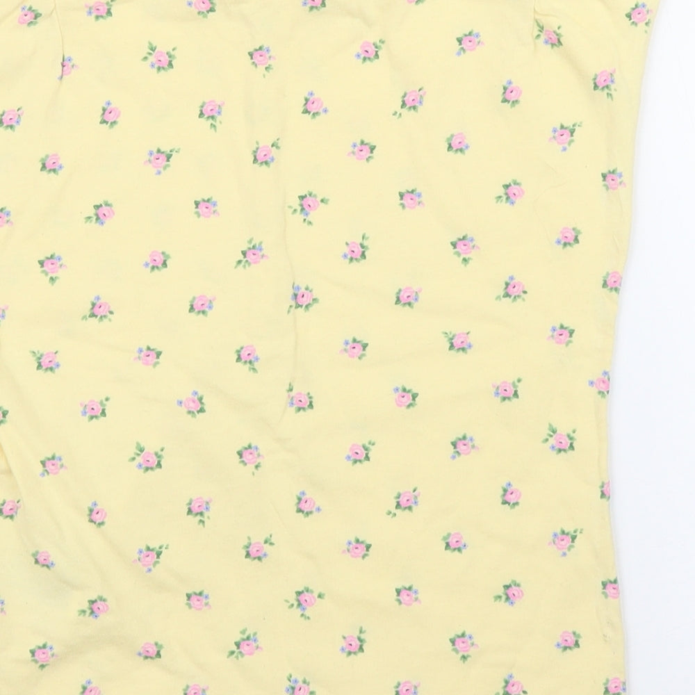 H&M Girls Yellow Floral  Basic T-Shirt Size 7 Years