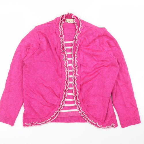 Keeno Womens Pink Striped  Pullover Jumper Size M