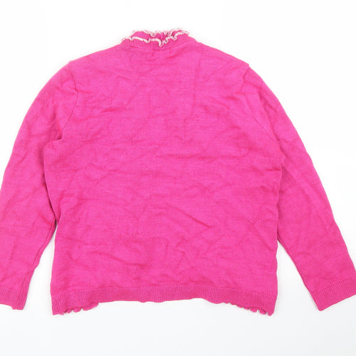 Keeno Womens Pink Striped  Pullover Jumper Size M