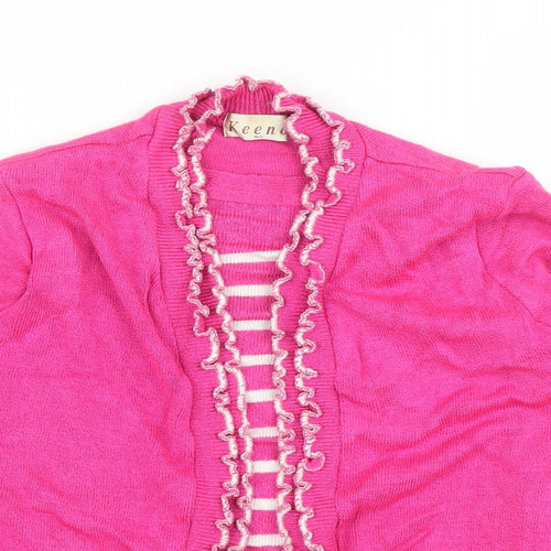 Keeno Womens Pink Striped  Pullover Jumper Size M