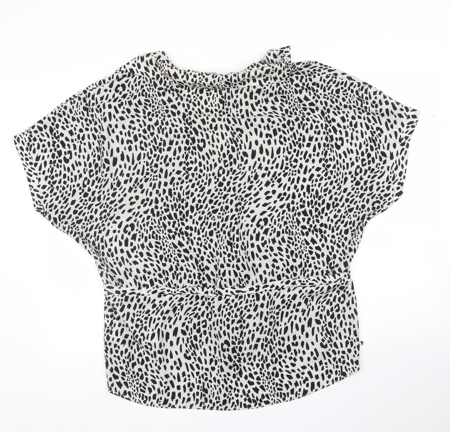 Primark Womens White Animal Print  Basic Blouse Size 14  - Leopard print