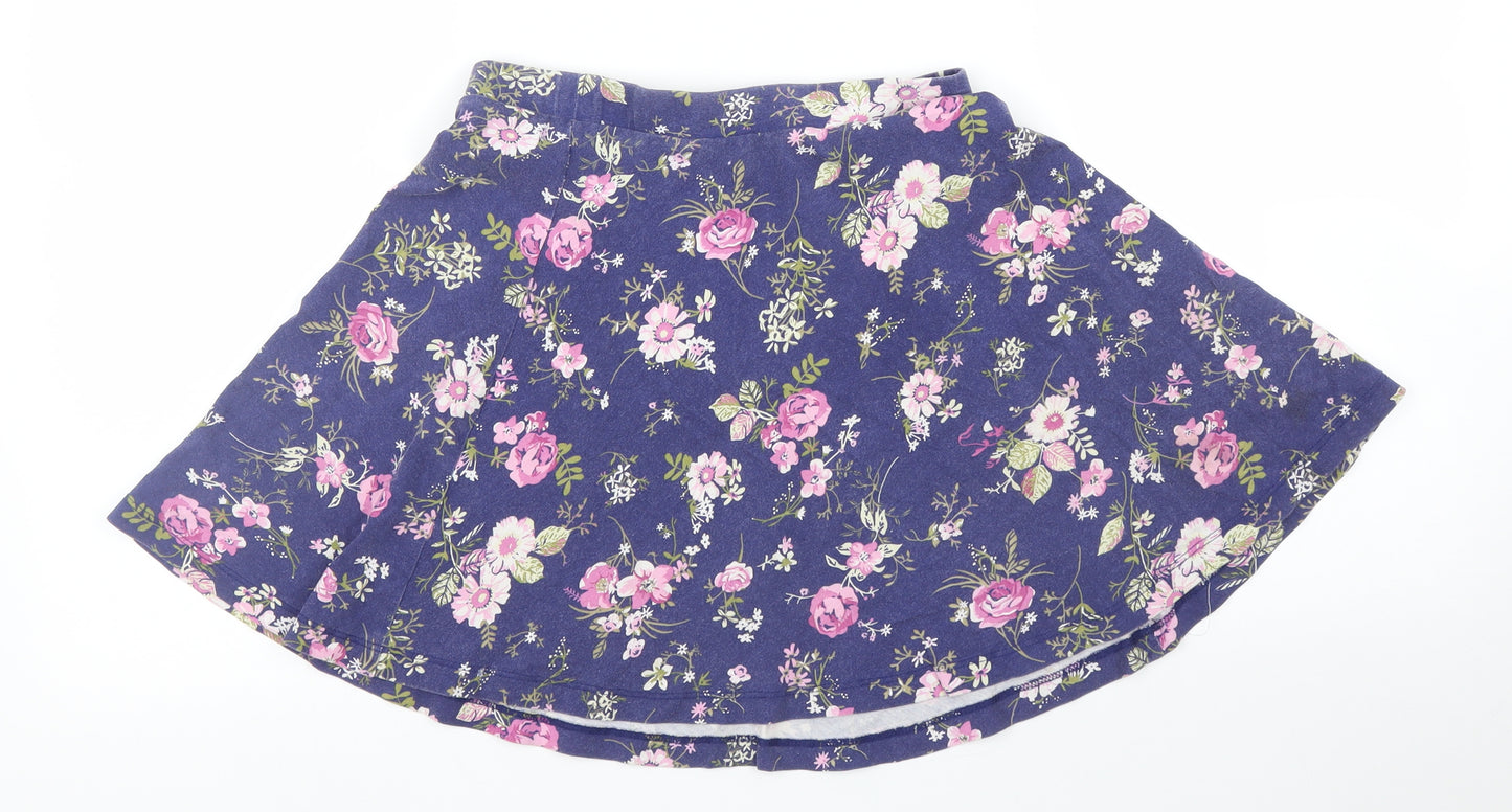 Terranova Womens Blue Floral  A-Line Skirt Size S