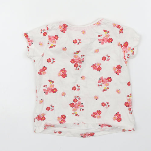 Primark Girls Pink Floral  Basic T-Shirt Size 12-18 Months