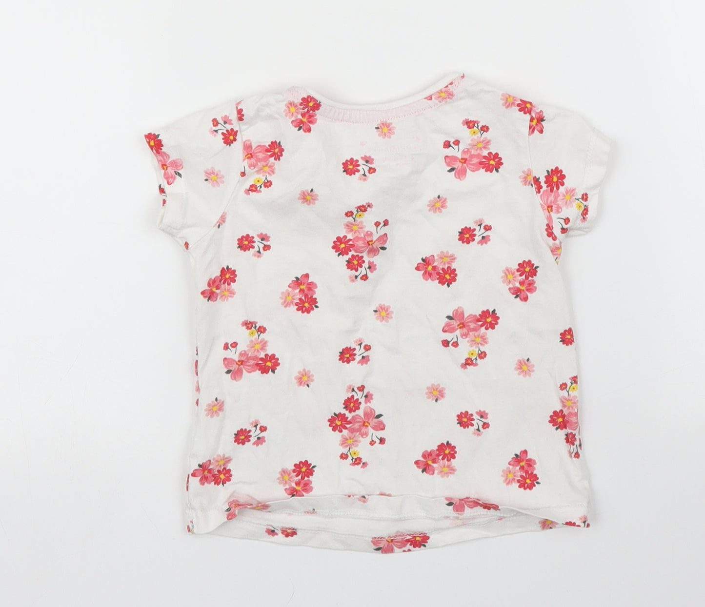 Primark Girls Pink Floral  Basic T-Shirt Size 12-18 Months