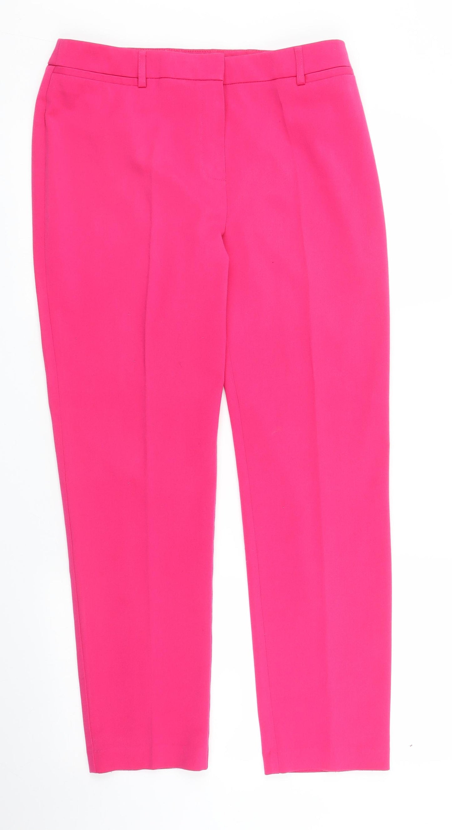 M&S Womens Pink   Pedal Pusher Trousers Size 12 L27 in
