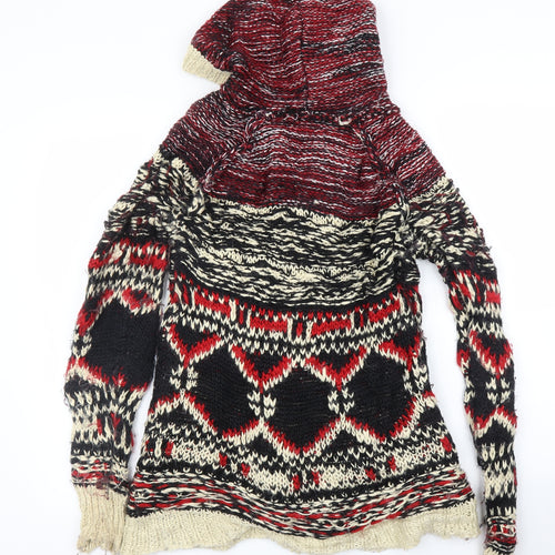 Matalan Womens Black Fair Isle  Full Zip Jumper Size 16