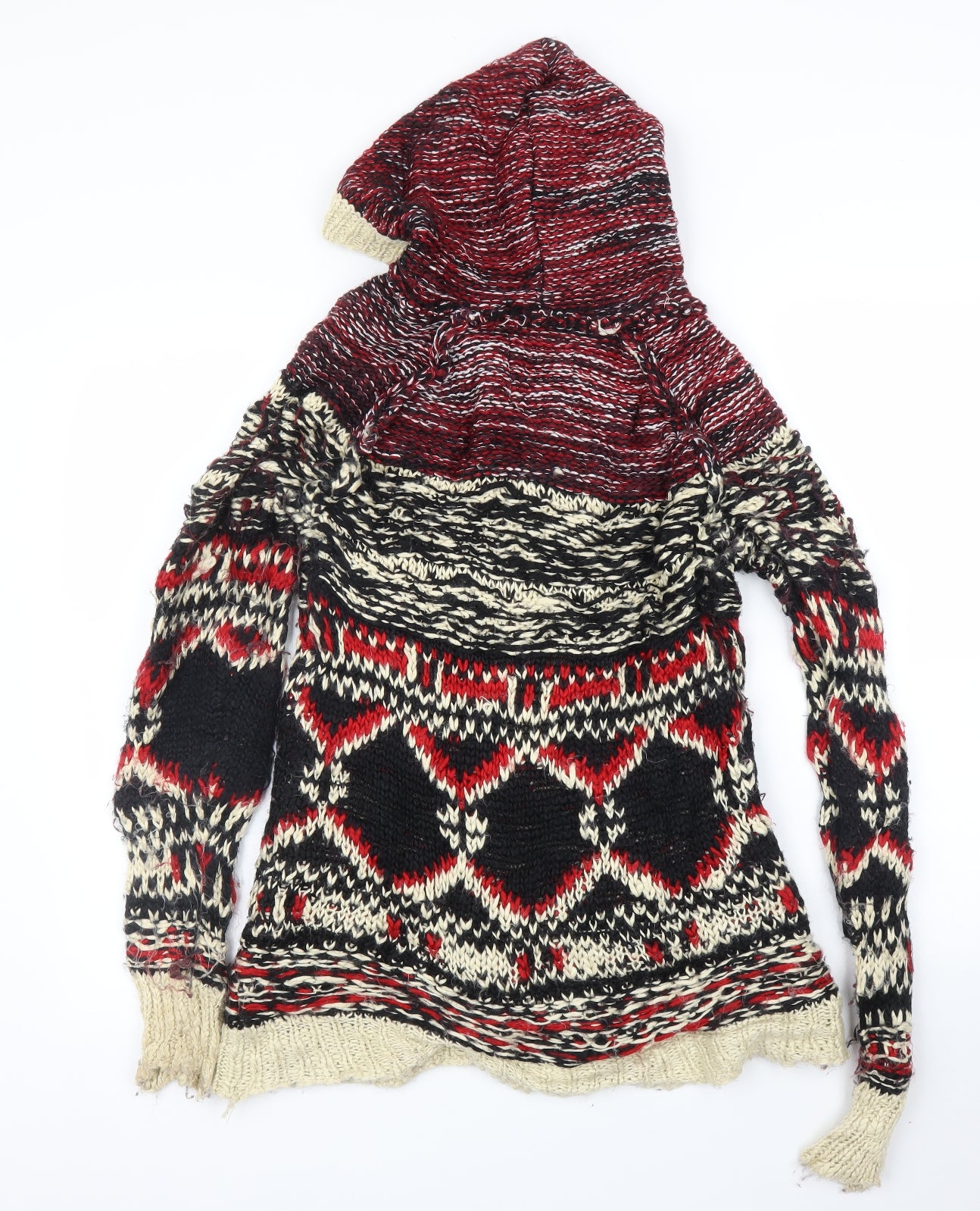 Matalan Womens Black Fair Isle  Full Zip Jumper Size 16