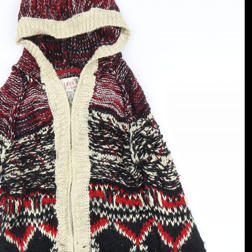 Matalan Womens Black Fair Isle  Full Zip Jumper Size 16