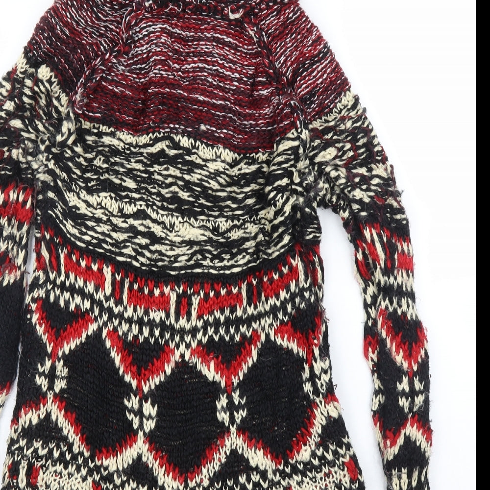 Matalan Womens Black Fair Isle  Full Zip Jumper Size 16