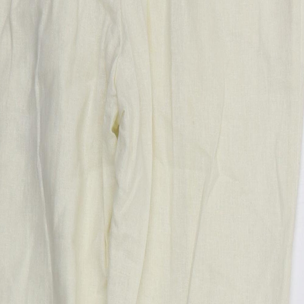 Dorothy Perkins Womens White   Trousers  Size 14 L25 in - BELTED