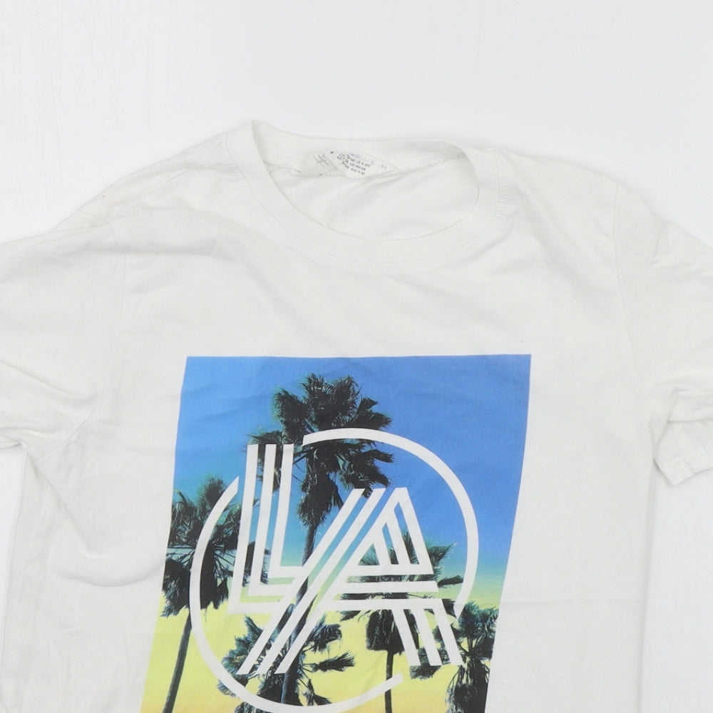 H&M Boys White   Basic T-Shirt Size 9-10 Years  - LA