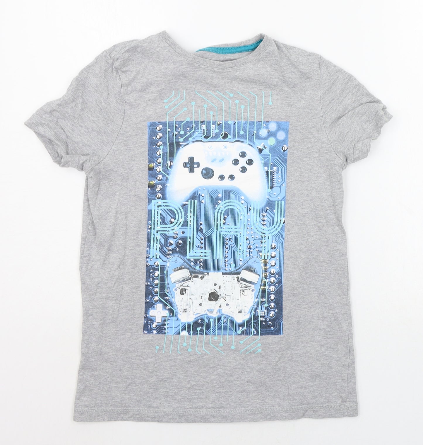 F&F Boys Grey   Basic T-Shirt Size 9-10 Years