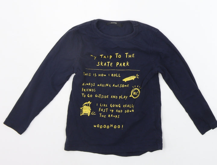 George Boys Blue Basic T-Shirt Size 3-4 Years