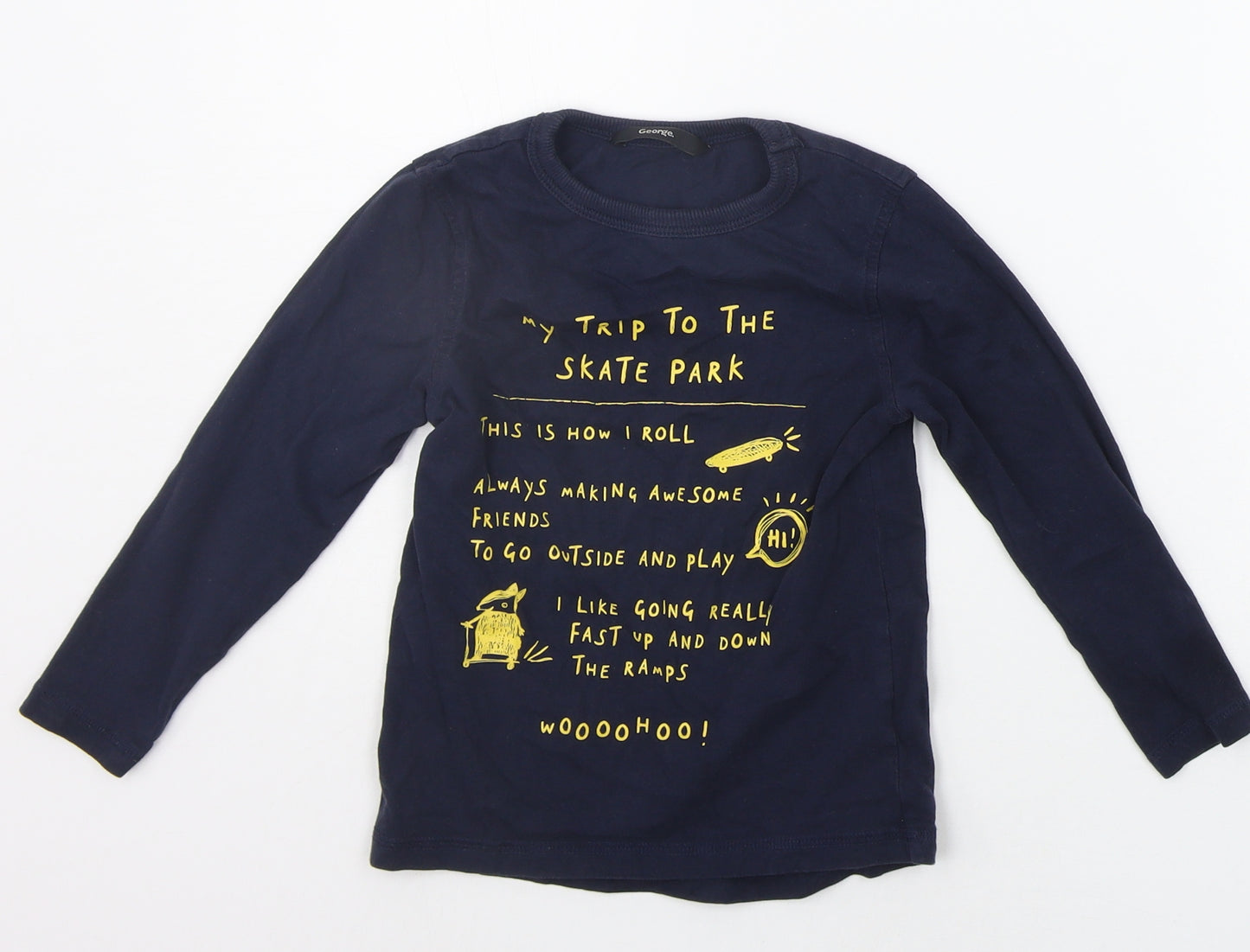 George Boys Blue   Basic T-Shirt Size 3-4 Years