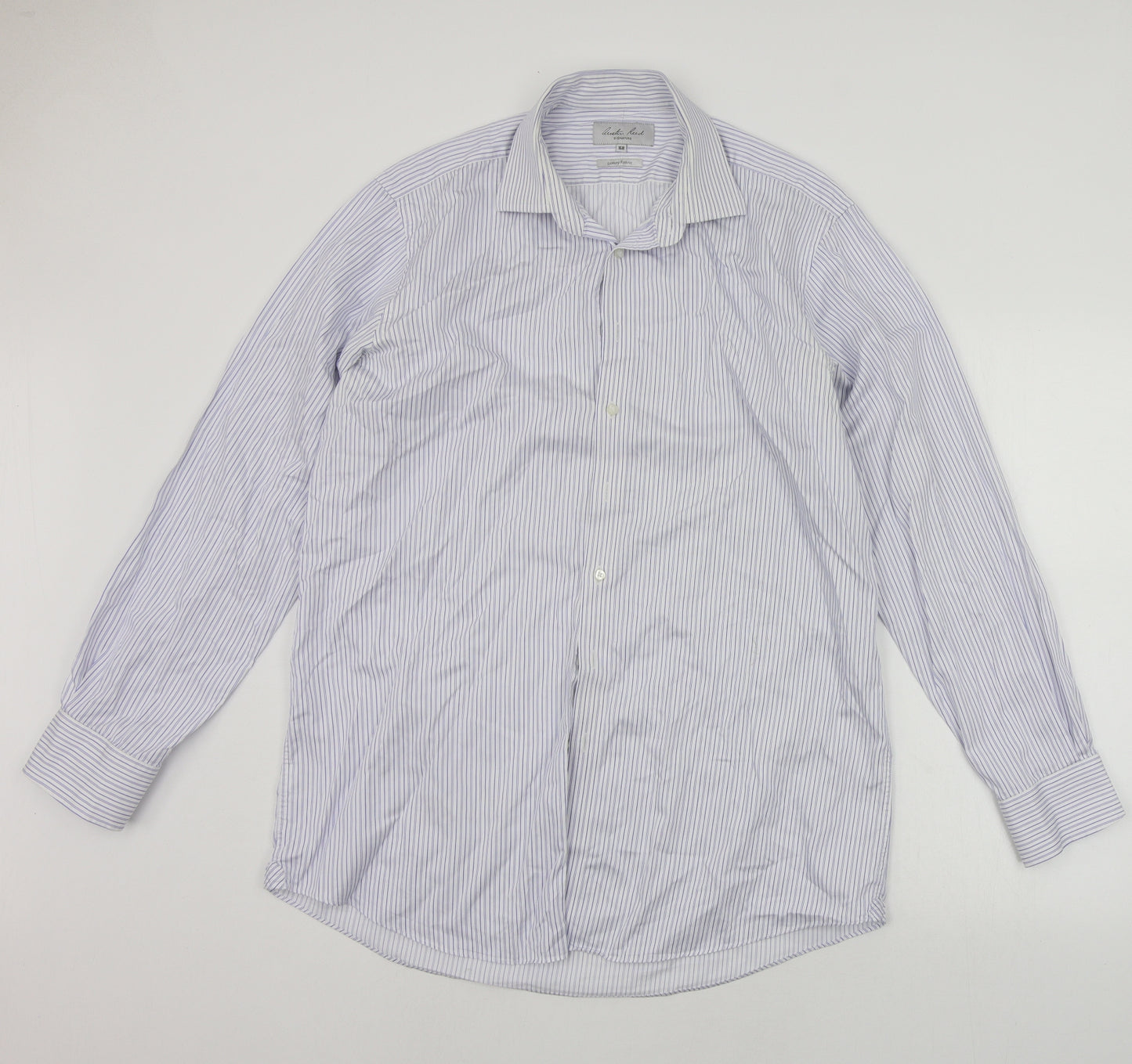 questa & reed Mens White Polka Dot   Button-Up Size 16