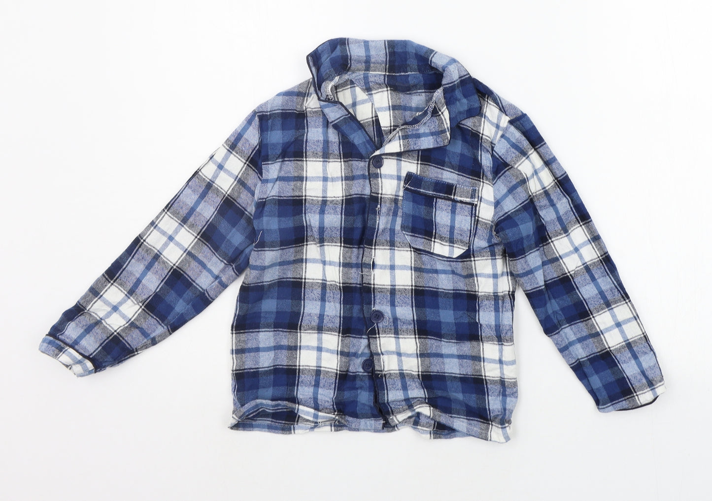 Primark Boys Blue Check  Basic Button-Up Size 7-8 Years