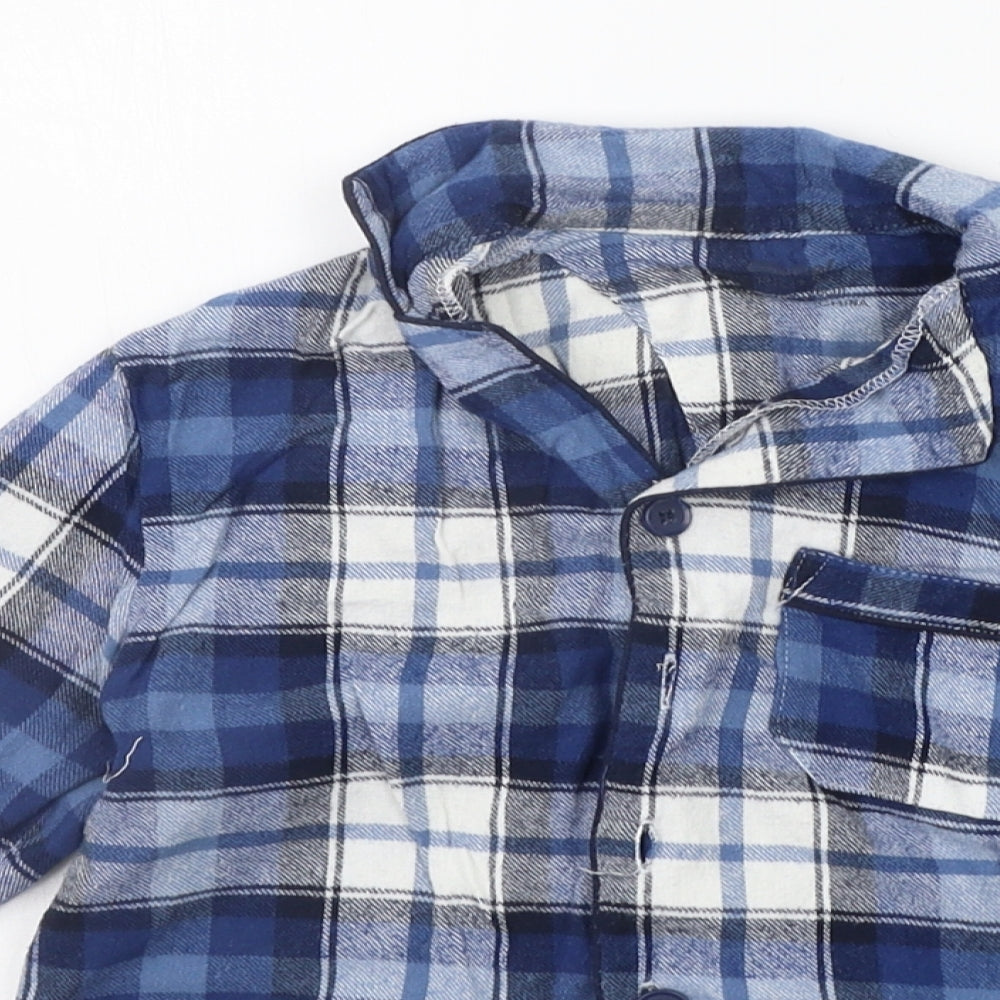 Primark Boys Blue Check  Basic Button-Up Size 7-8 Years