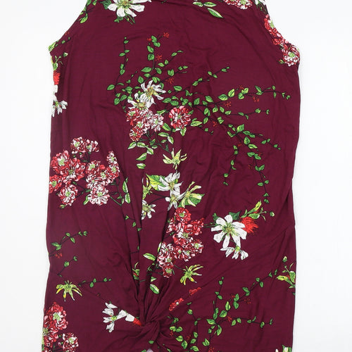 pceaiih Womens Purple Floral  A-Line  Size M