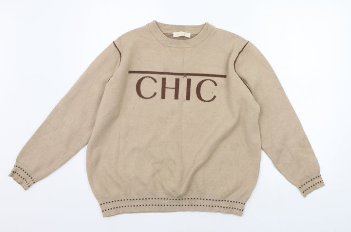 TU Womens Beige Pullover Jumper Size S