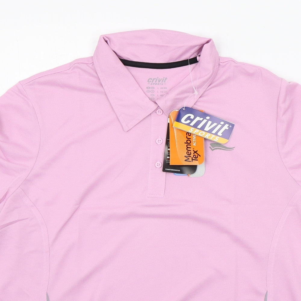 Crivit Mens Pink    Polo Size L