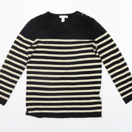 H&M Womens Beige Striped  Pullover Jumper Size XS
