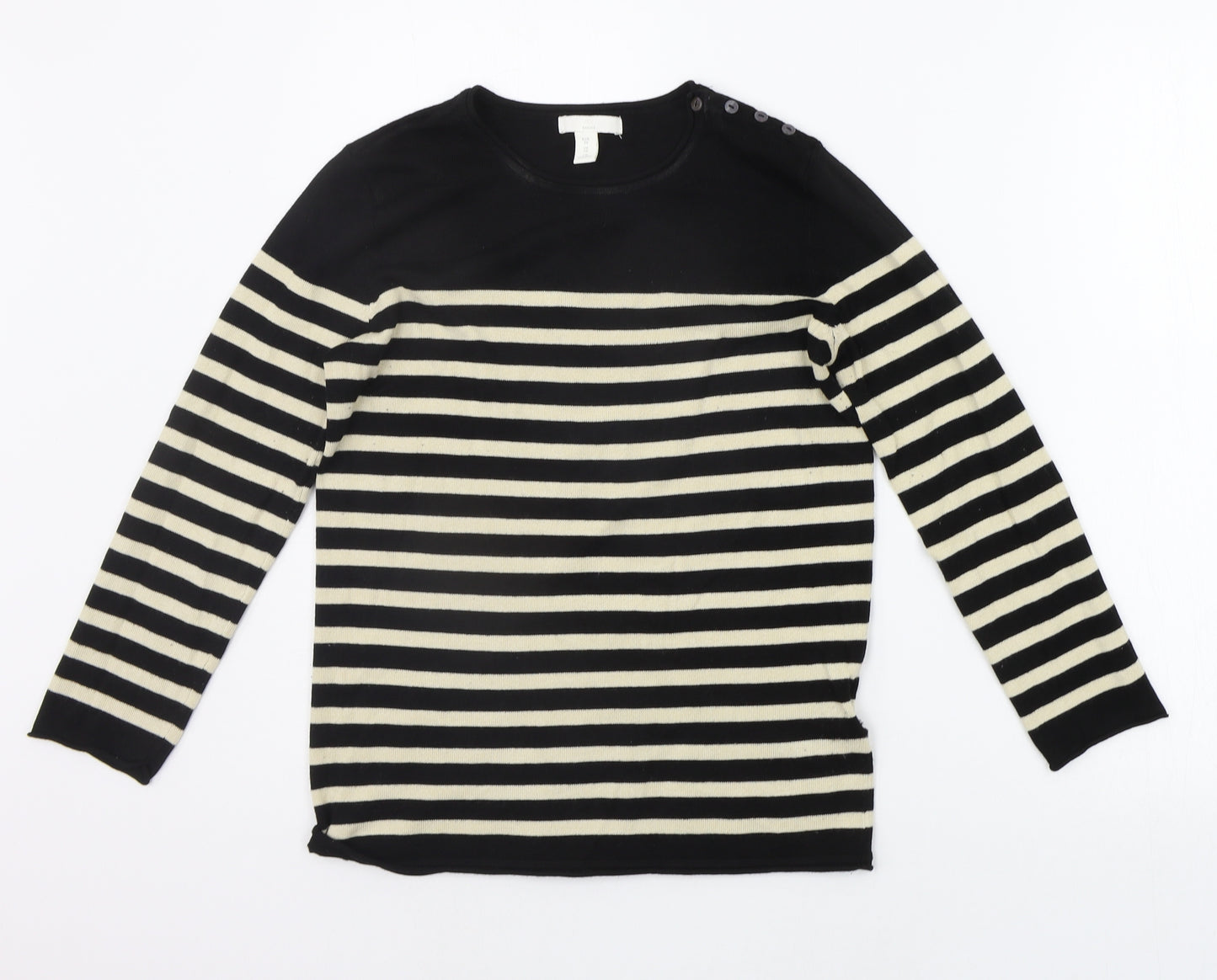 H&M Womens Beige Striped  Pullover Jumper Size XS