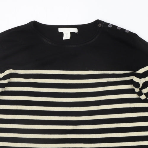 H&M Womens Beige Striped  Pullover Jumper Size XS